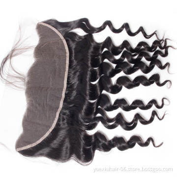 cheap Wholesale 100% human raw virgin remy Mink brazilian virgin hair  extension transparent Swiss Lace Front Closure vendor